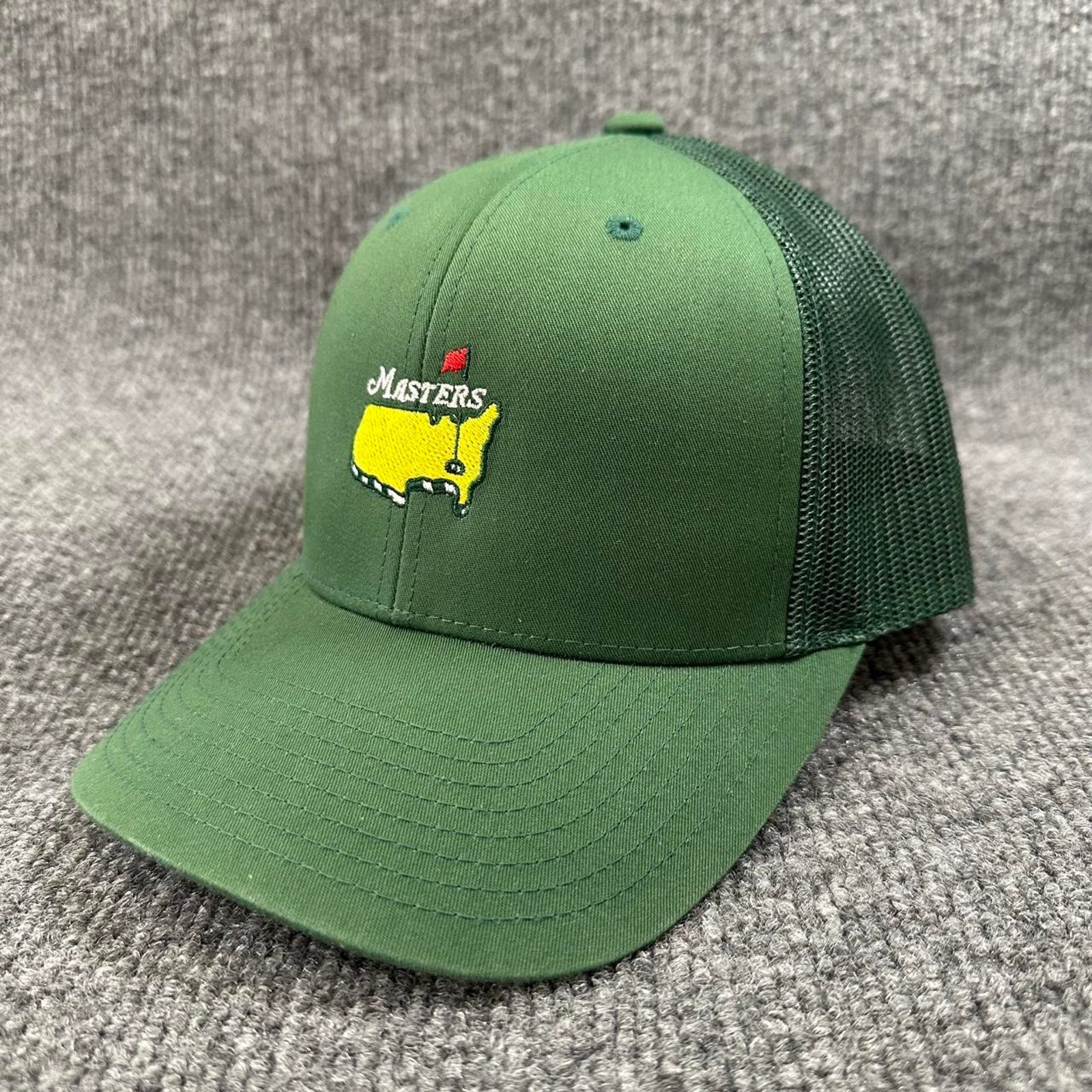 Masters Mens Mesh Back Trucker Hat Green Pga Golf Major Championship Augusta
